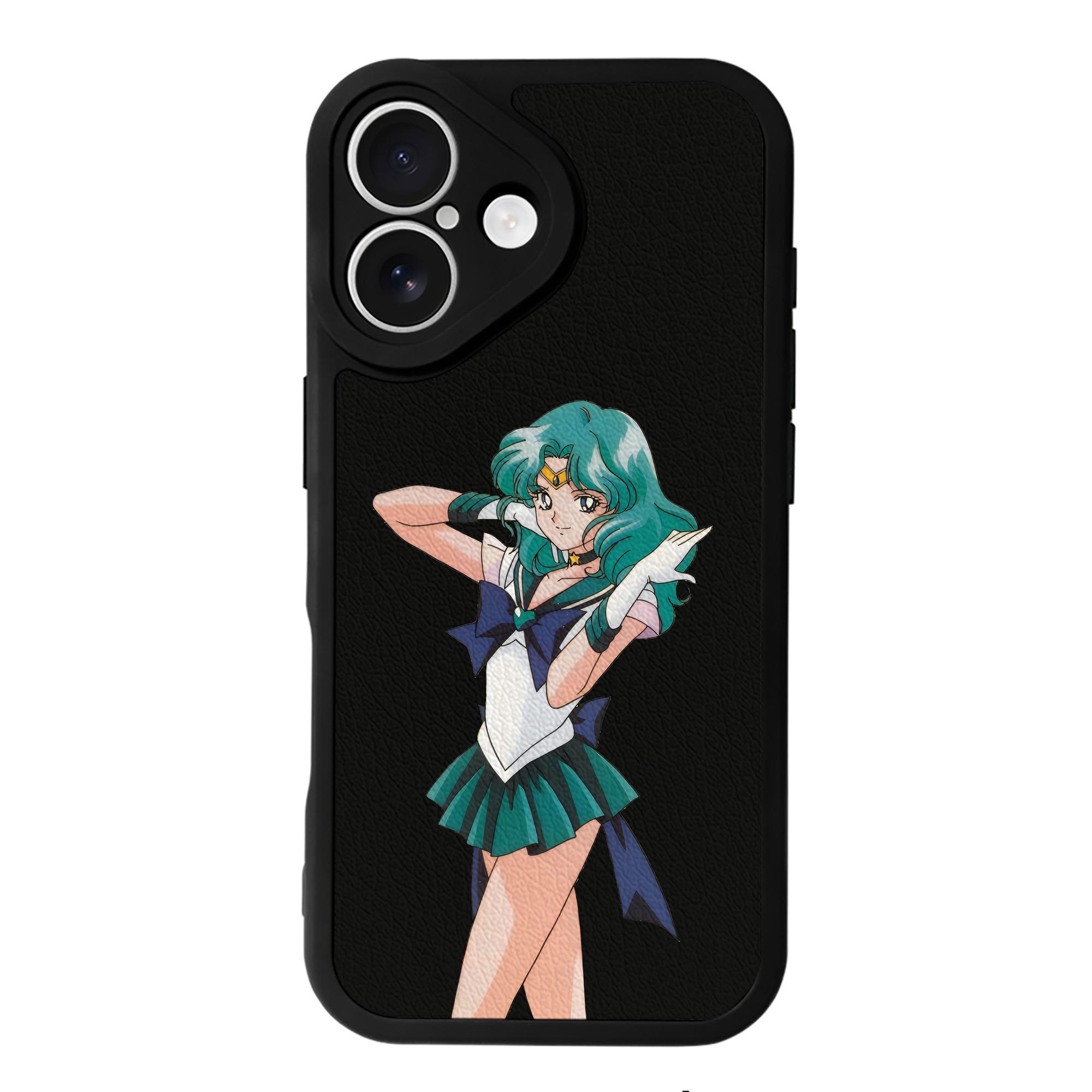 （画像用） 美少女戦士セーラームーン 海王 みちる（かいおう みちる） Sailor Moon Kaiou Michiru 【iPhone 16シリーズ対応】シリコンスマホケース（レザー調） 材質：シリコン